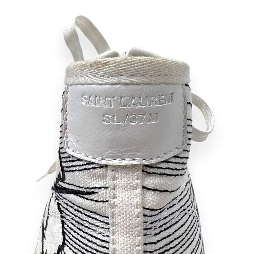 Saint Laurent Signature Court Surf Bang Embroidered High Top Sneakers Men's 39